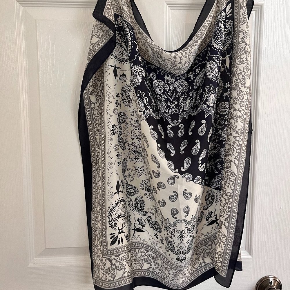 Navy and Cream bandana top